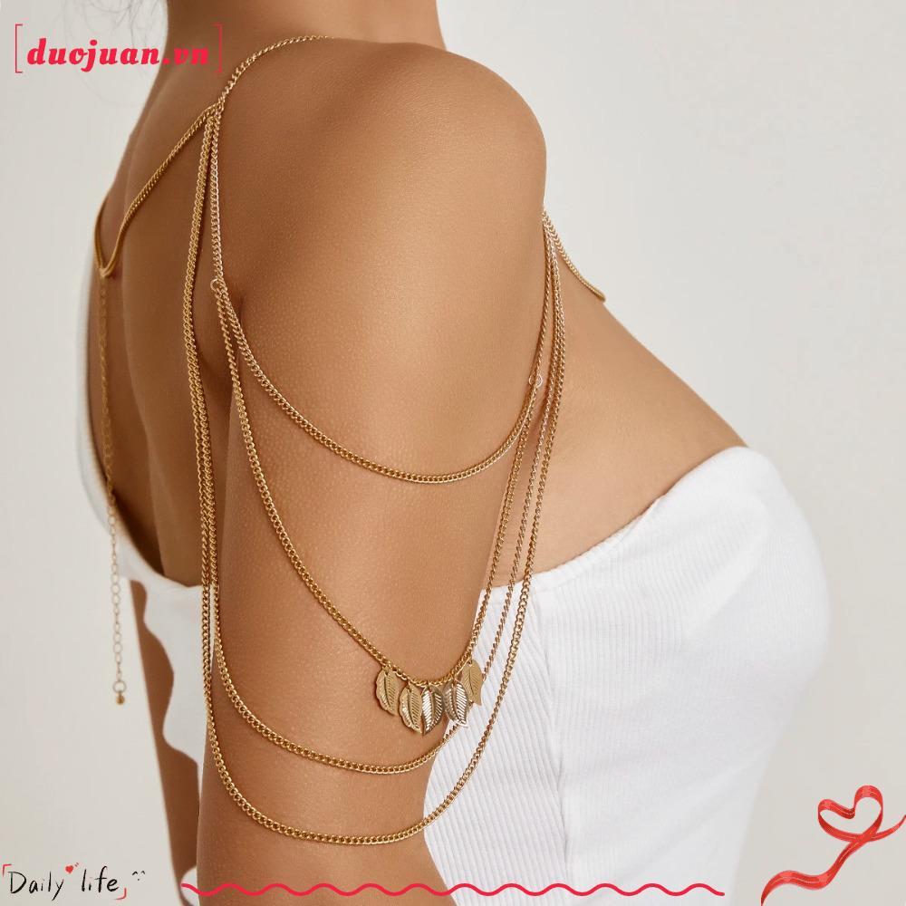 DUOJUAN Upper Arm Bracelet Metal Leaves Sleeve Bohemian Arm Chain