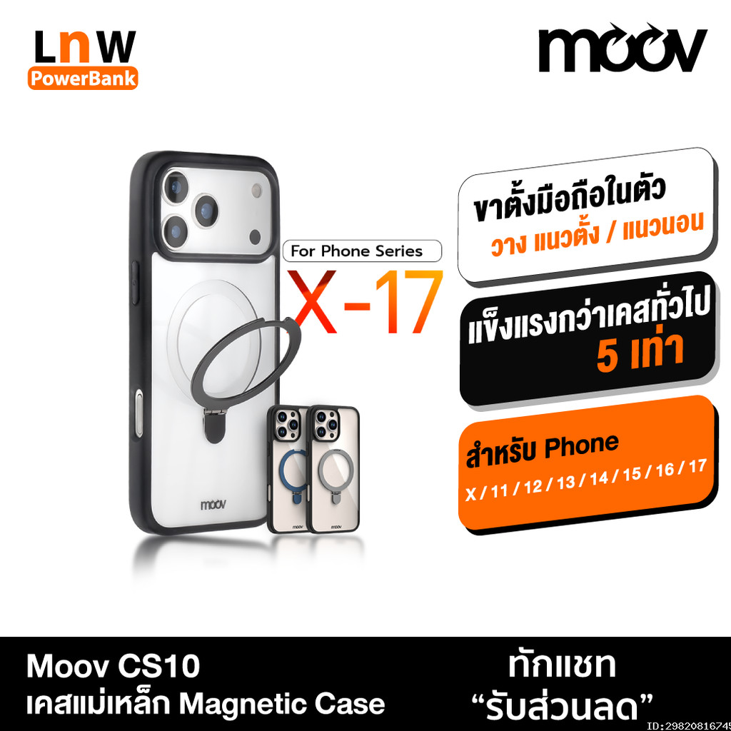 [119บ. ส่งด่วน] Moov Case CS10 เคสแม่เหล็ก เคสไอโฟน Case For iPhone 17 Pro Max Air 16 Pro 15 Plus 14