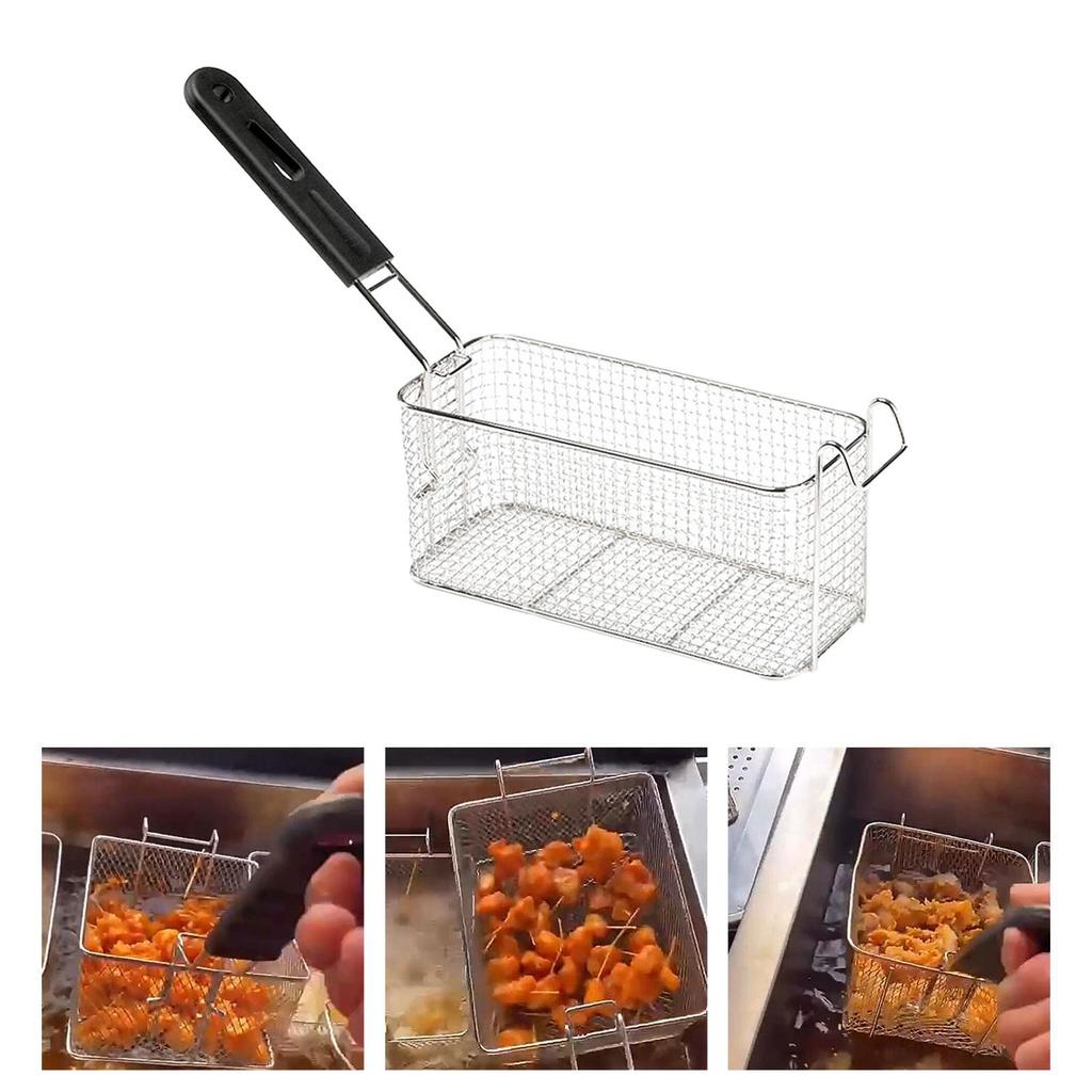 [qjypno] Deep Fryer French Fries Holder เครื่องมือทําอาหารสแตนเลสอเนกประสงค์สําหรับ