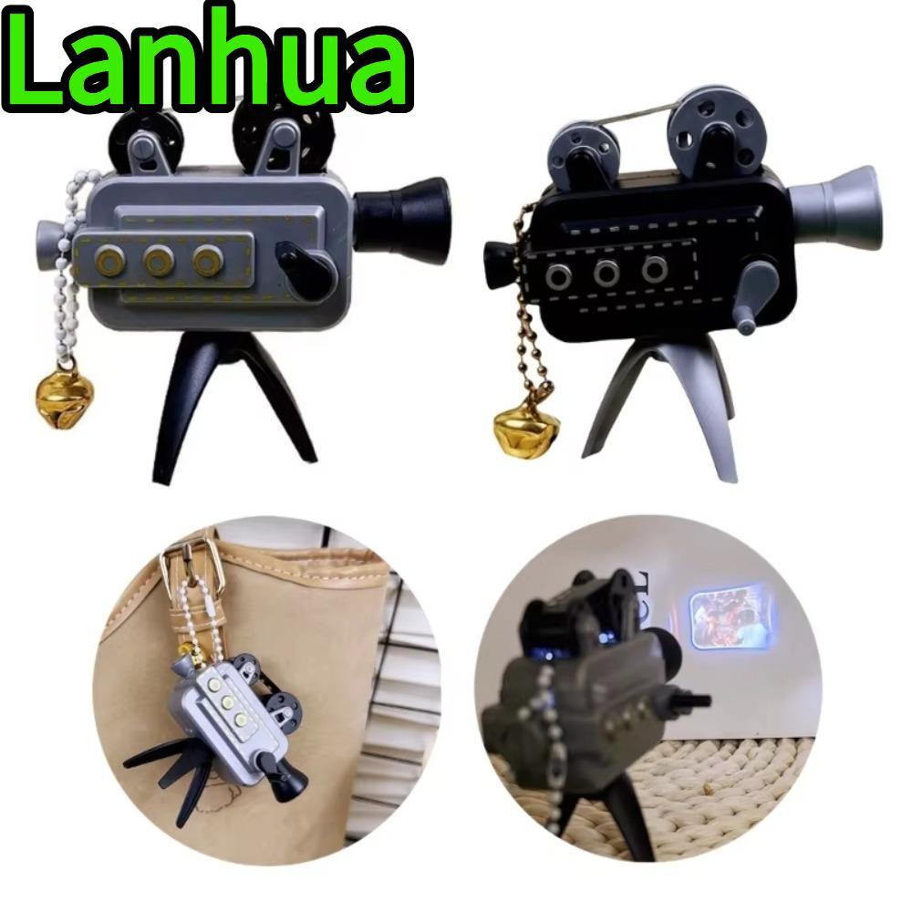 LANHUA Nostalgic Projector Pendant, Retro Mini Mini Retro Movie Projector พวงกุญแจ, Hand Crank Opera