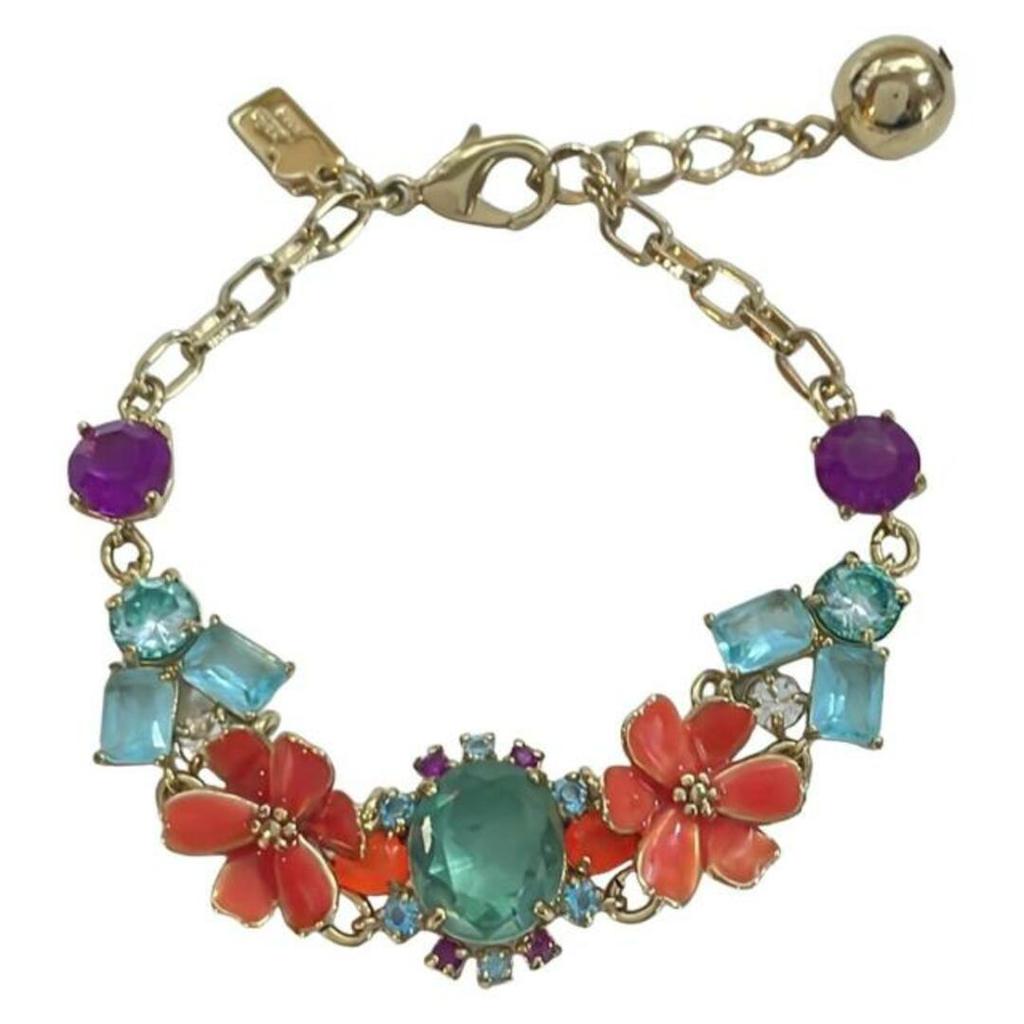 Kate Spade BLESS green Bracelet gold flour blue Multi Direct from Japan Secondhand