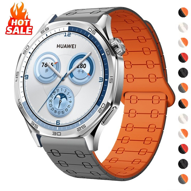 สายซิลิโคนสําหรับนาฬิกา Huawei GT 6 46 มม.GT6Pro สาย Magnetic Loop Correa สําหรับ Huawei นาฬิกา 5 46 มม.5 Pro 4 3 GT6 GT5 GT4 GT3 GT2 GT2e