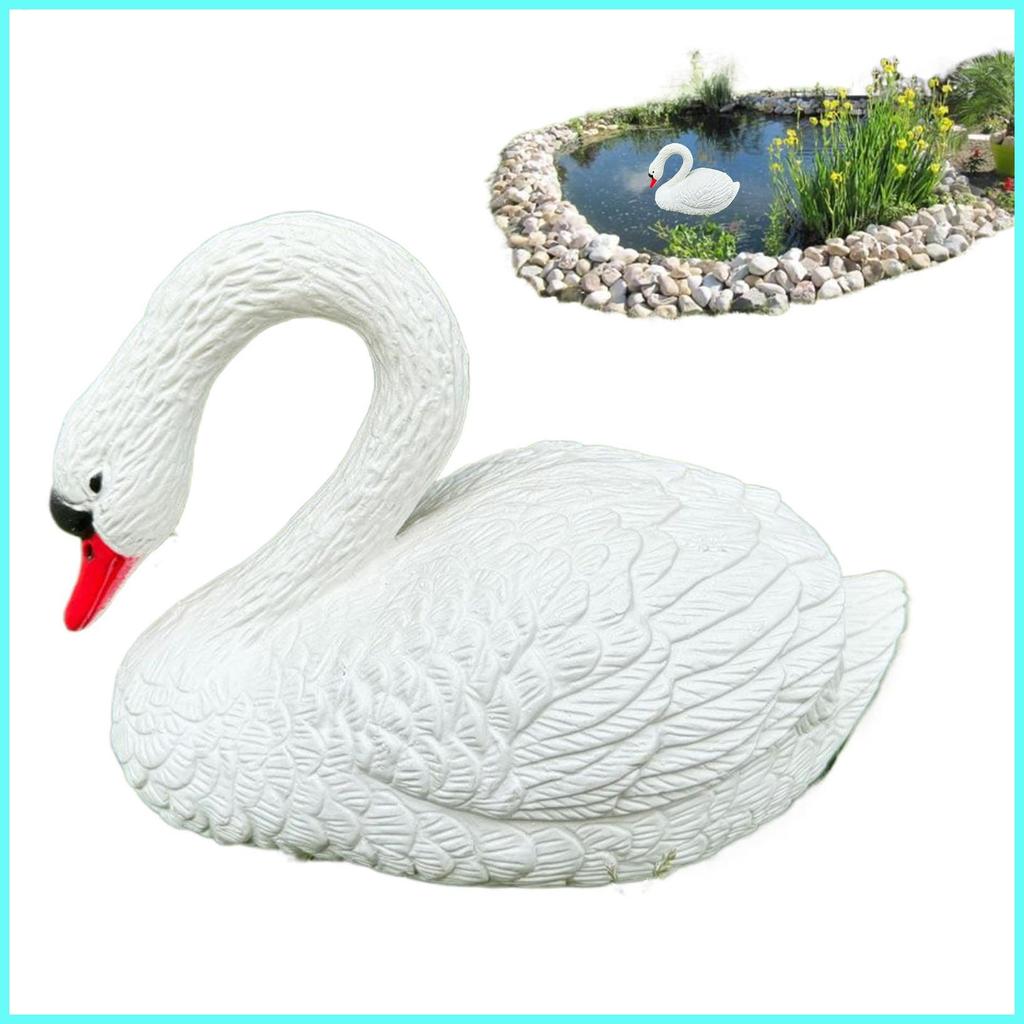 สวน Geese รูปปั้น Geese ประติมากรรม Swan น้ําลอยตกแต่งตุ๊กตาสัตว์สําหรับลาน Patio Courtyards shopida