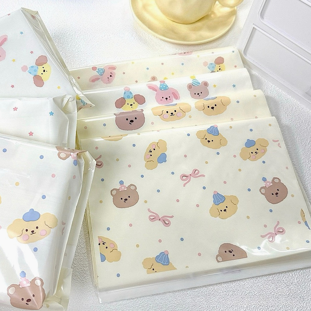 10ชิ้นหมีสีน้ําตาลถุงของขวัญขนาดใหญ่กระเป๋าไปรษณีย์วัสดุบรรจุภัณฑ์