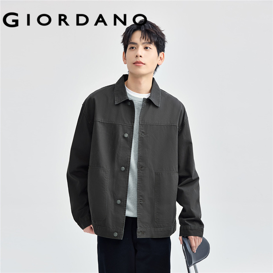 GIORDANO MEN 100% Cotton seam detail big pockets jacket 01075081