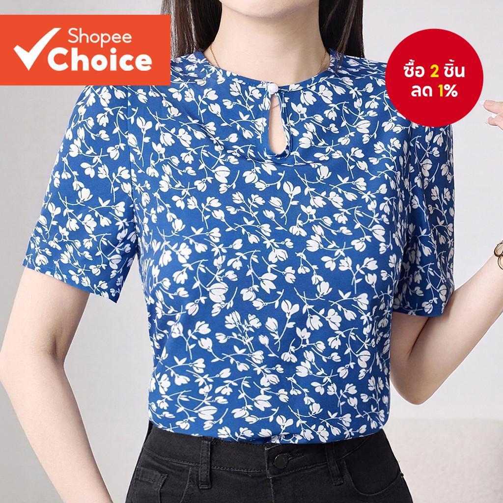 ผู้หญิง Boho เสื้อ Hollow Blue เสื้อ L150AD999