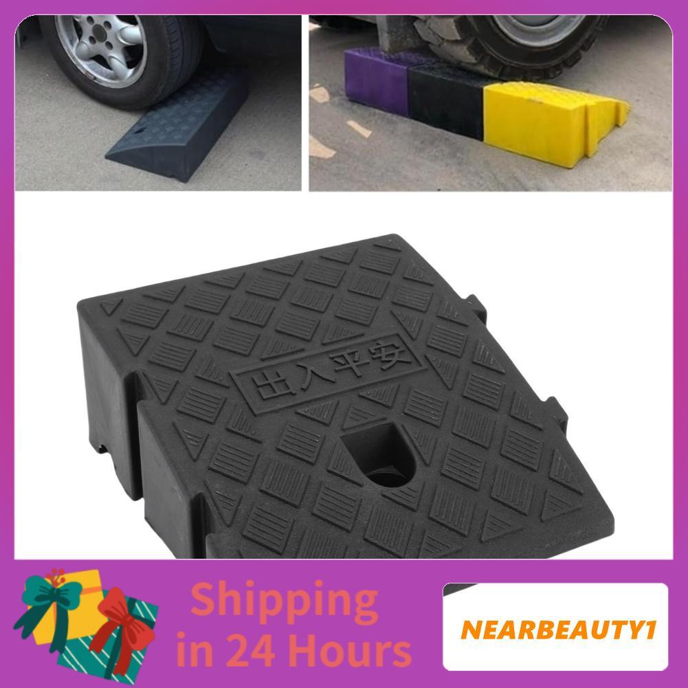 Nearbeauty1 Asixxsix Curb Ramp PVC สีดำ Heavy Duty เกณฑ์พร้อมหัวเข็มขัดด้านข้างสำหรับ Driveways ทางเ