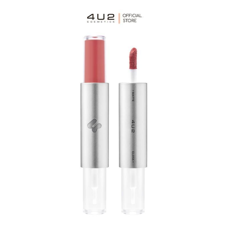 4U2 TWOGETHER MATTE AND GLOSS LIP - ลิปกระจก ลิปติดทน ลิปใหม่4U2 เนื้อแมท เนื้อกลอส สีชัด ลิป4U2