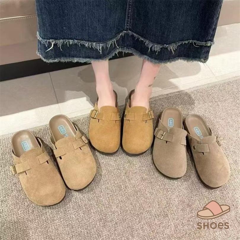 H-Retail Store รองเท้าลำลองสไตล์เรโทรสไตล์เกาหลี รองเท้าส้นแบน กลางแจ้งขี้เกียจ รองเท้าเบอร์เคนสตอค วัสดุหนังกลับ BB014 - รูปที่ 7