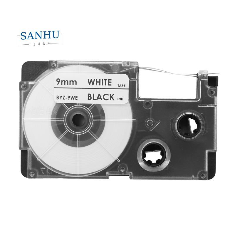 3 แพ็ค 9 มม. สีดําบน White Label Tape Label Maker ใช้งานร่วมกับ -120, -60, -100, KL750B, KL750, KL72
