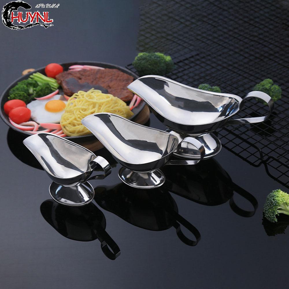 RENDZ เรือซอสสําหรับร้านอาหารในบ้าน Black Pepper Gravy Spice Sauce Plate