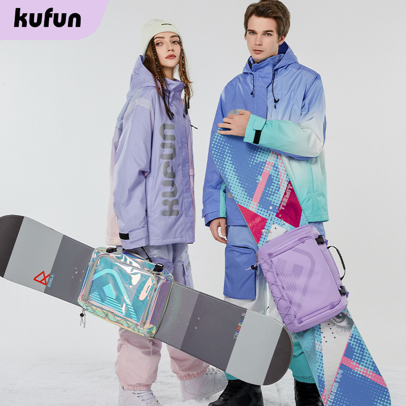 Kufun kufun กระเป๋าสกีกระเป๋าบอร์ด Wild Snow Veneer Diagonal กระเป๋าเป้สะพายหลังขนาดเล็ก Snow Gear อ