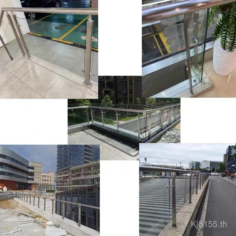 ที่เท้าแขนรางคอลัมน์บันไดครัวเรือนแก้วสแตนเลสช่องเสียบการ์ด ราวกั้น สแตนเลส304คอลัมน์วิศวกรรม ราวกั้