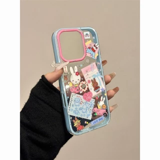 XINGX Miffy กระต่ายเล่นโปร่งใสเคสโทรศัพท์ Drop-Resistant สําหรับ iPhone 16 Promax 15 Promax 11 12 13mini XS XR XS Max 78se 7plus 6SP 6S