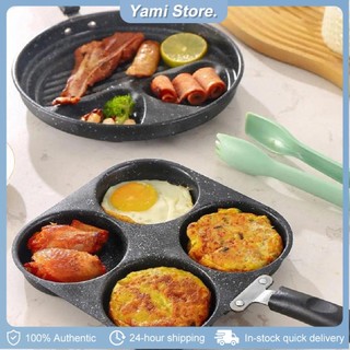 4 Hole Egg Frying Pan Non Stick Omelet Pan Safety Coating Hamburger Bread Breakfast Maker Kitchen