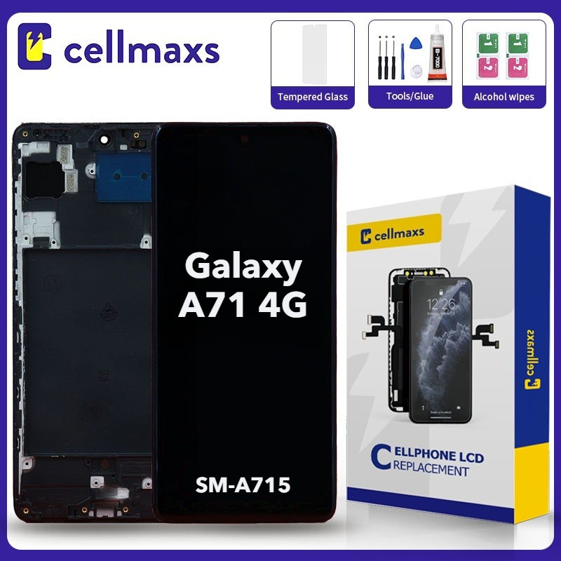 สําหรับ SAMSUNG Galaxy A71 4G A715 A715F A715F/DS SM-A715 SM-A715F SM-A715F/DS AMOLED LCD หน้าจอสัมผ