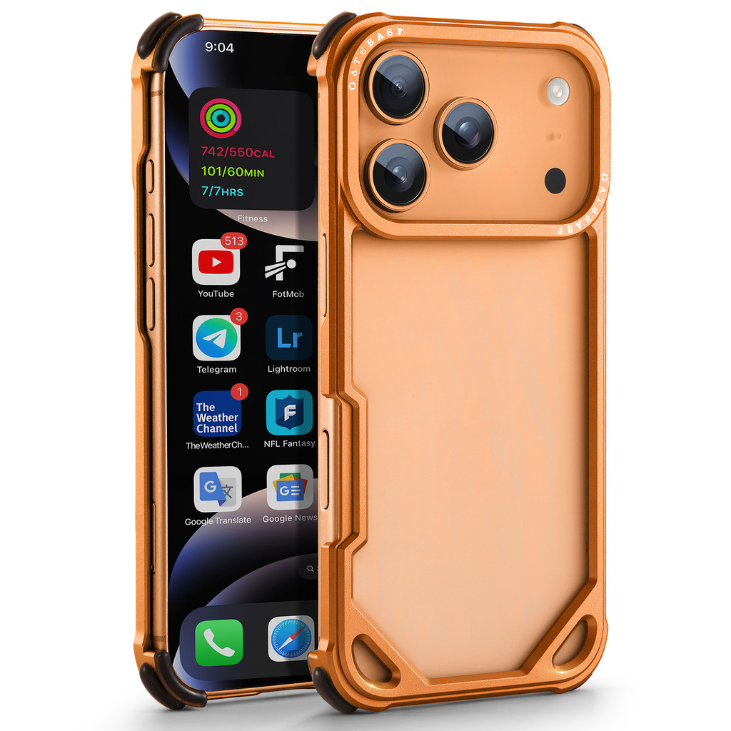 15 16 17 Pro/Pro Max/17 Air เคสโทรศัพท์โลหะ Minimalist