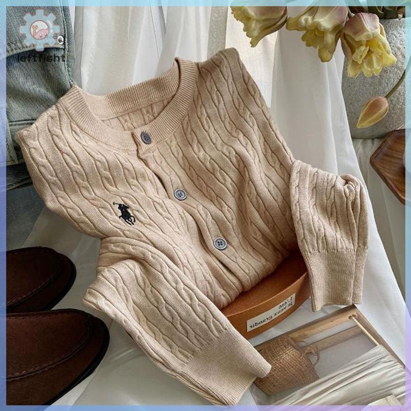 สเวตเตอร์ผู้หญิง ดีไซน์ย้อนยุค ปกสวมรอบคอ สไตล์คลาสสิก GHT