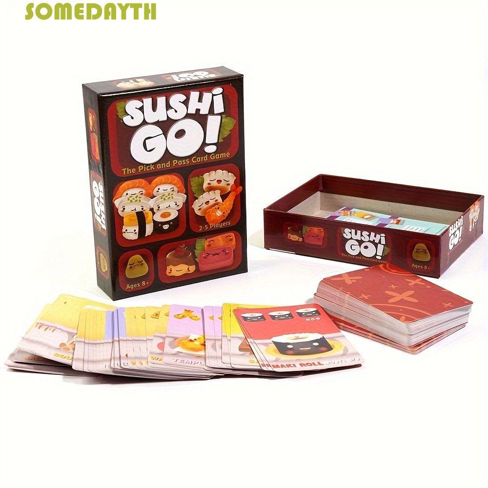 SOMEDAY Sushi Go Card Game, Family Get-together Family Casual Party Sushi Go Pick And Pass Card, สนุ