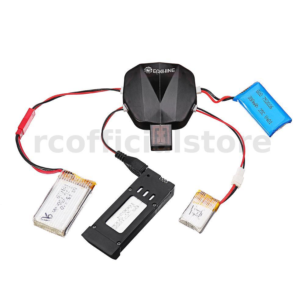 Eachine 4-in-1 1S 3.7V Lipo เครื่องชาร์จแบตเตอรี่ 12 สายชาร์จ JST MX2.0 XH2.54 USB สําหรับ E58 E010