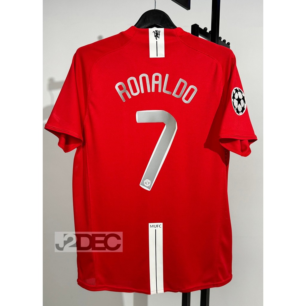 Retro เสื้อฟุตบอลย้อนยุค IIมuยู Home ชุดเหย้า ปี 2007/2008 Final Moscow อาร์ม UCL พร้อมชื่อเบอร์ RON