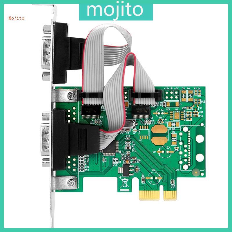 Mojito RS232 PCI สําหรับ Express PCIe ถึง 2 Serial DB9 การ์ดอะแดปเตอร์ 2 5Gb s 1000kbps RS-232