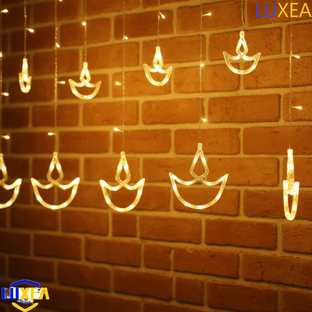 LUXEA Diwali Light, ปลั๊ก USB Brilliant Night Curtain Light, ห้องสาวหัวใจ Happy Diwali String Lights