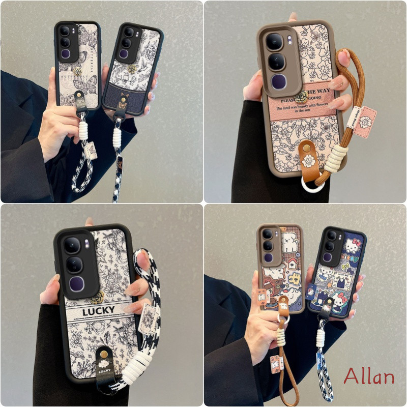 สําหรับ เคส vivo v40 lite v24416 v2417 กรณี TPU หุ้มหนังเชือกเส้นเล็กกันกระแทกเคสโทรศัพท์ BBND