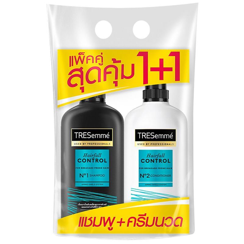 เทรซาเม่แฮร์ฟอลคอนโทรลแชมพู 370มล.แถมครีมนวด 370มล. TresemmeHairFall SH 370ml Pack [หมายเลขบาร์โค้ด 8851932470278 ]
