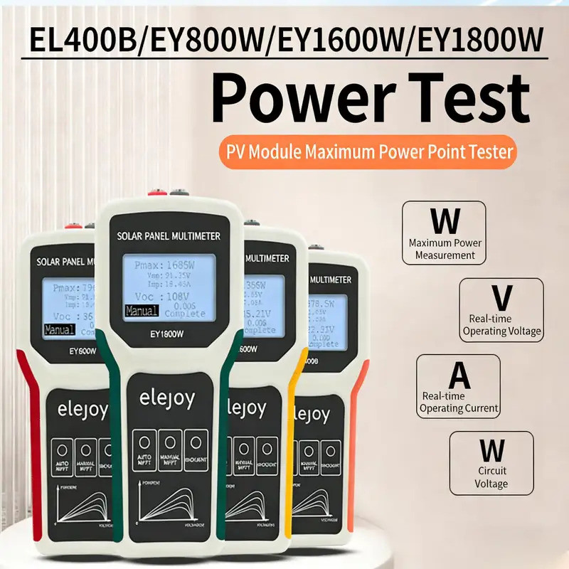 EY1800/EY1600W/EY800W/EL400B เครื่องทดสอบแผงโซลาร์เซลล์พลังงานแสงอาทิตย์มัลติมิเตอร์อัตโนมัติ/คู่มือ
