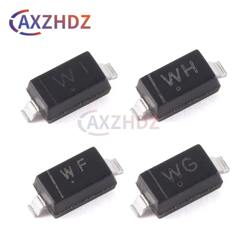 100PCS SOD-123 BZT52C10 10V WF BZT52C11 11V WG BZT52C12 12V WH BZT52C13 13V WI BZT52C15 15V WJ 1206 