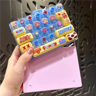 ของเล่นคลายการบีบอัดคลายเครียดลิซมโม,เสียงที่สําคัญพวงกุญแจกดปุ่มของเล่น,ของขวัญ26คีย์น่ารักแบบพกพาแป้นพิมพ์กระเป๋าของเล่นเสน่ห์