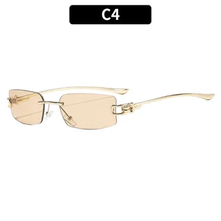 แฟชั่นยุโรปและอเมริกา Frameless ส่วนบุคคล Retro Hip Hop Square แว่นตากันแดดผู้หญิง