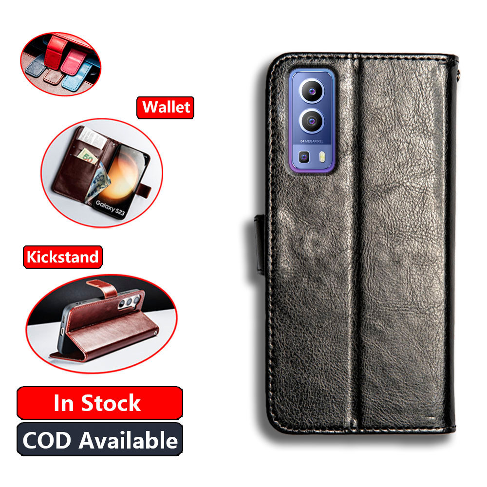 หนังคลาสสิกสําหรับ Vivo Y52 Y72 5G Y75s Y53s V2041 V2111A V2058 กระเป๋าสตางค์ Vintage Folio ฝาครอบแม