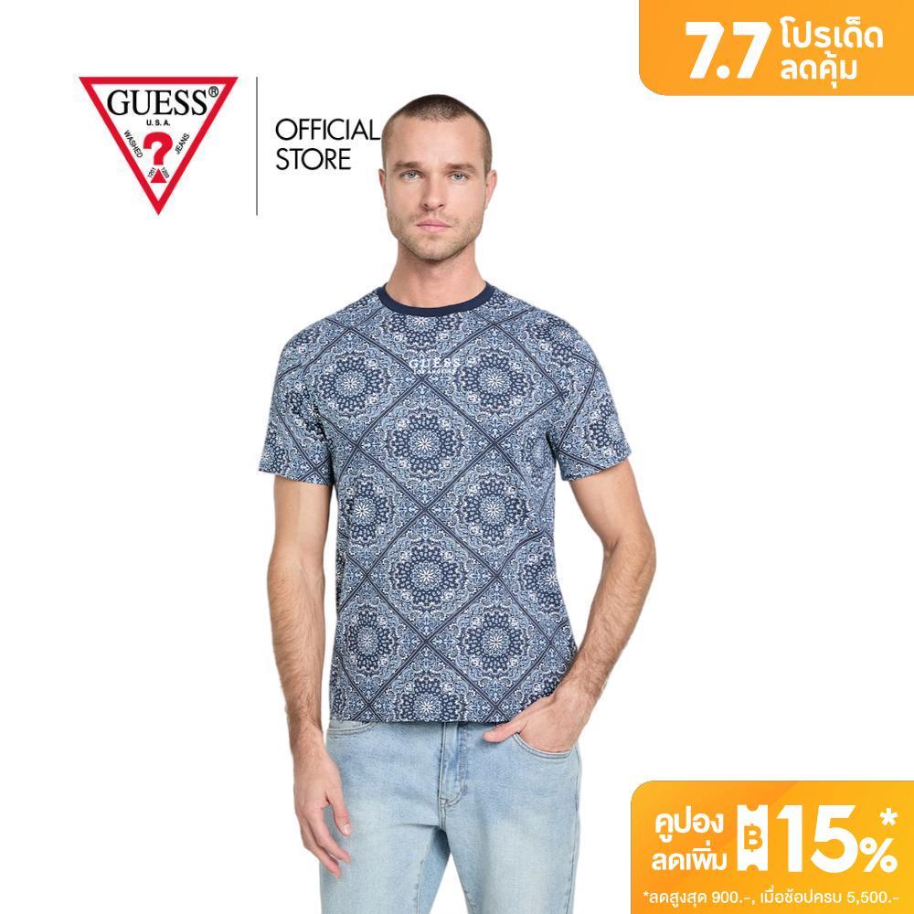 GUESS MEN เสื้อยืด รุ่น X5VI03KAK91G77G  สีน้ำเงิน