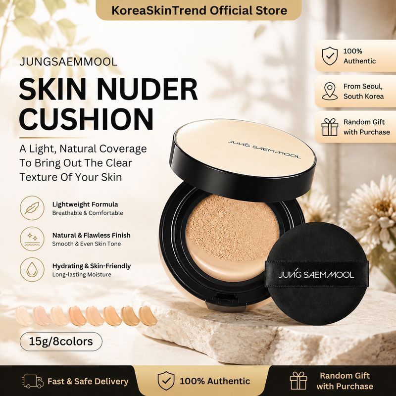 JUNGSAEMMOOL Essential Skin Nuder Cushion SPF50+ PA+++ (รวมรีฟิล) Glowing Dewy Skin - 8 เฉดสี