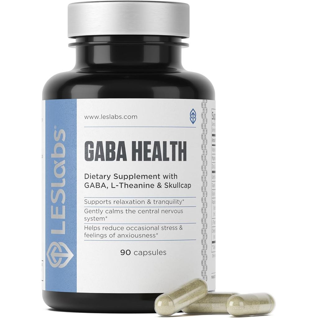 LES Labs GABA Health-Calm Mind and Relax, คลายเครียด, Neurogenetic Support and Deep Sleep-GABA, Taur