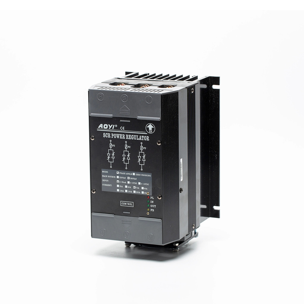 ในสต็อก Aoyi HNSCR-75LA 40Amp 75Amp 90Amp SCR Power Regulator Power Controller AC สามเฟสจอแสดงผล LED