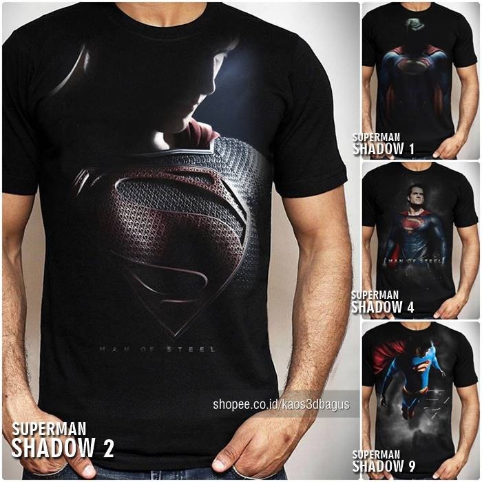 Superman Man of Steel เสื้อยืด Superhero เสื้อยืด Premium ผู้ใหญ่และเด็ก Superman Distro เสื้อยืด