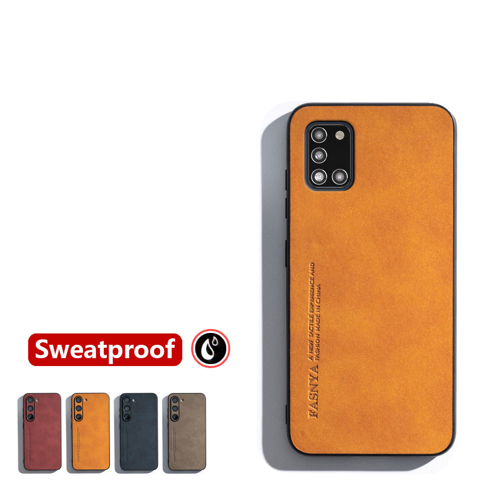 สําหรับ Samsung Galaxy A31 SM-A315 Skin-sensation Elegance Retro หนังเคสโทรศัพท์ลื่น Sweatproof ปกหลัง slim กันกระแทก