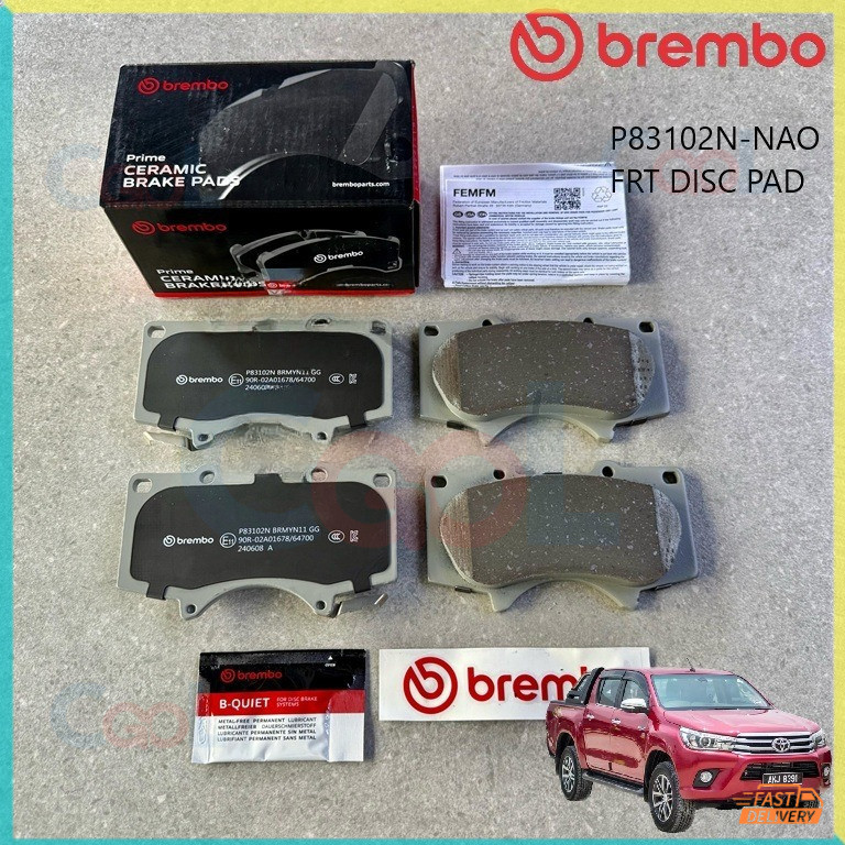 Brembo P83102N NAO ผ้าดิสเบรคหน้า Toyota Hilux Revo Rocco GUN125 GUN126 (DEPAN)