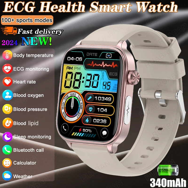 สําหรับ xiaomi 2025 ใหม่ SmartWatch เลือด Lipid Uric Acid Monitor SOS Bluetooth Call นาฬิกาความดันโล