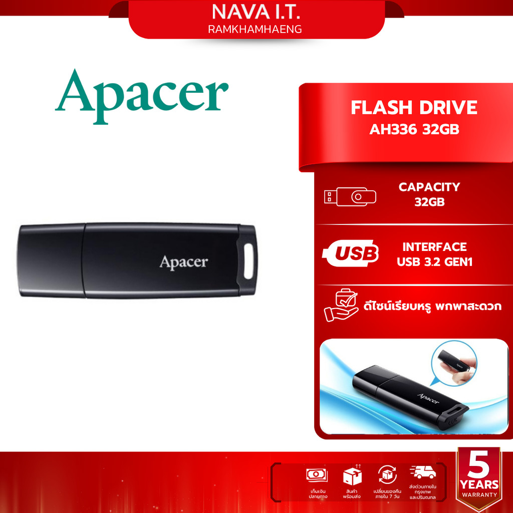 APACER AH336 32GB USB FLASH DRIVE USB2.0 แฟลชไดรฟ์