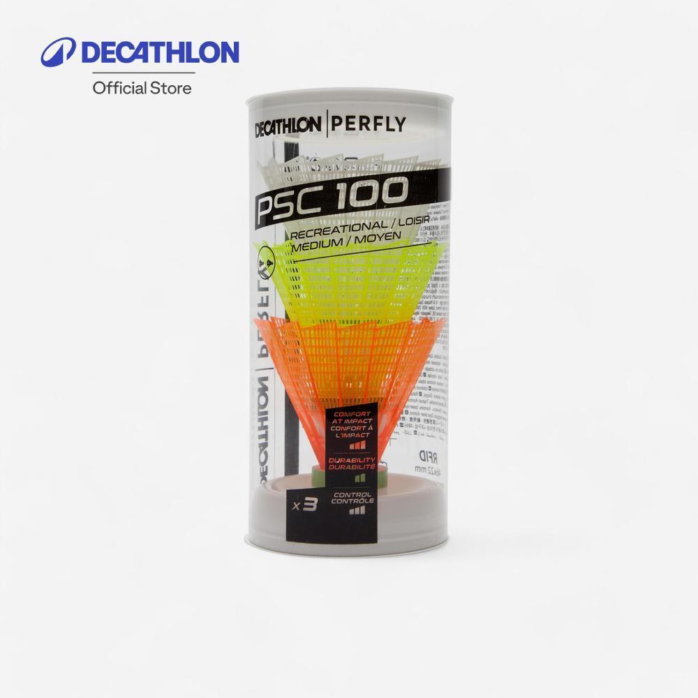 Decathlon Badminton Shuttlecocks ลูกขนไก่พลาสติกขนาดกลางรุ่น Psc 100 แพ็ค 3 ชิ้น - Multi Color