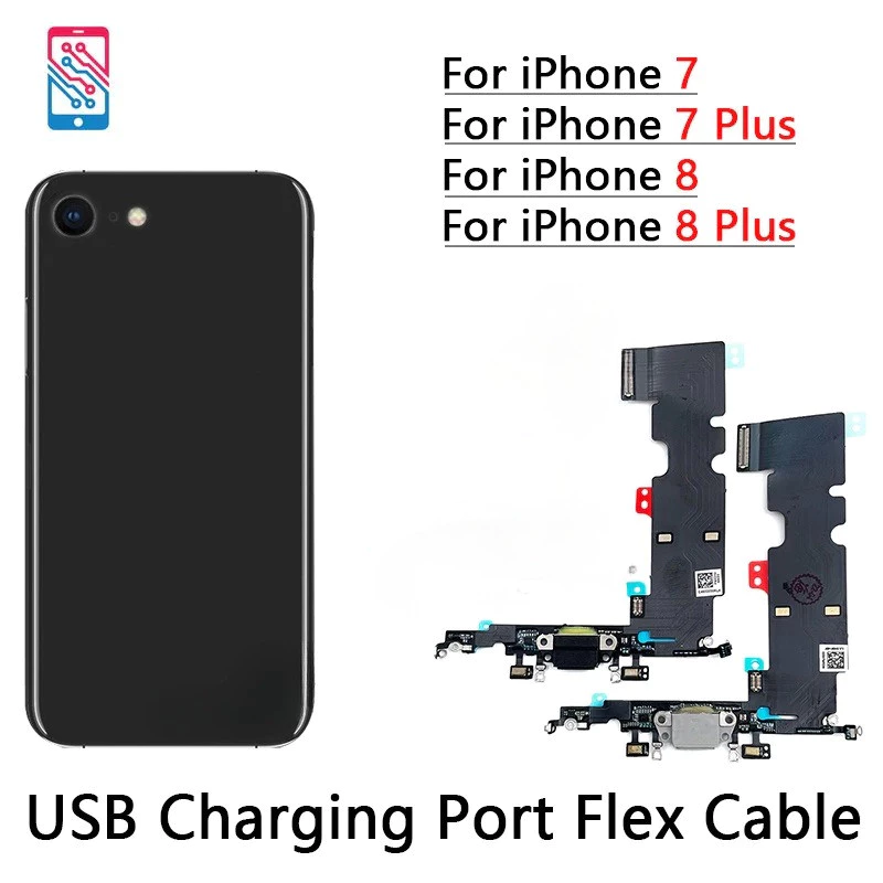 พอร์ตชาร์จ Flex สําหรับ iPhone 7 8 7Plus 8Plus แจ็คไมโครโฟนปลั๊ก Usb Flex Cable Ribbon Replacement แผงชาร์จ USB