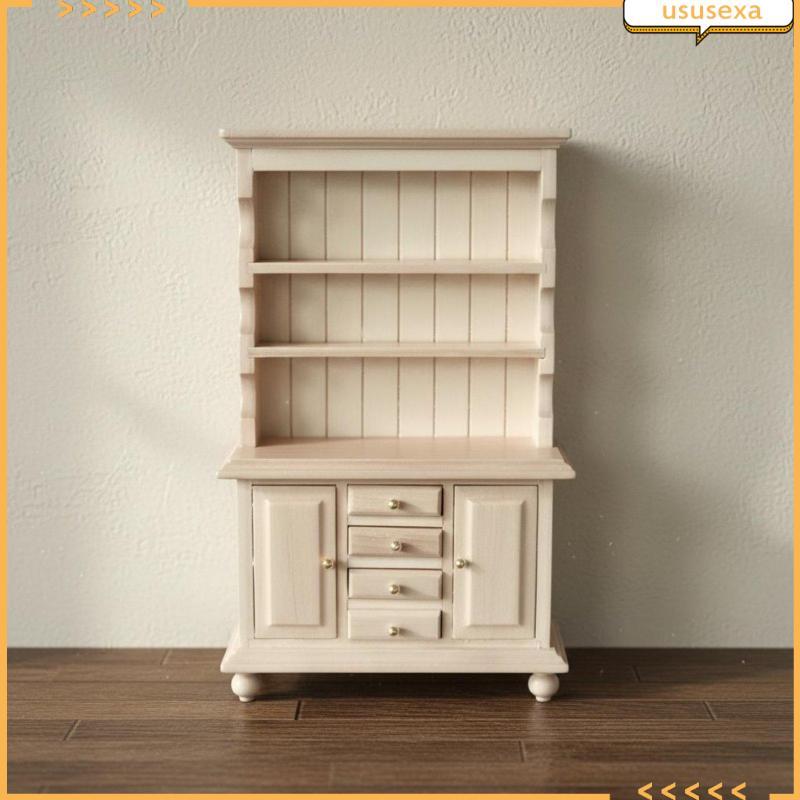 [Ususexa] 1:12 Scale ตู้ไม้ประตูและลิ้นชัก 1:12 Scale สีขาว