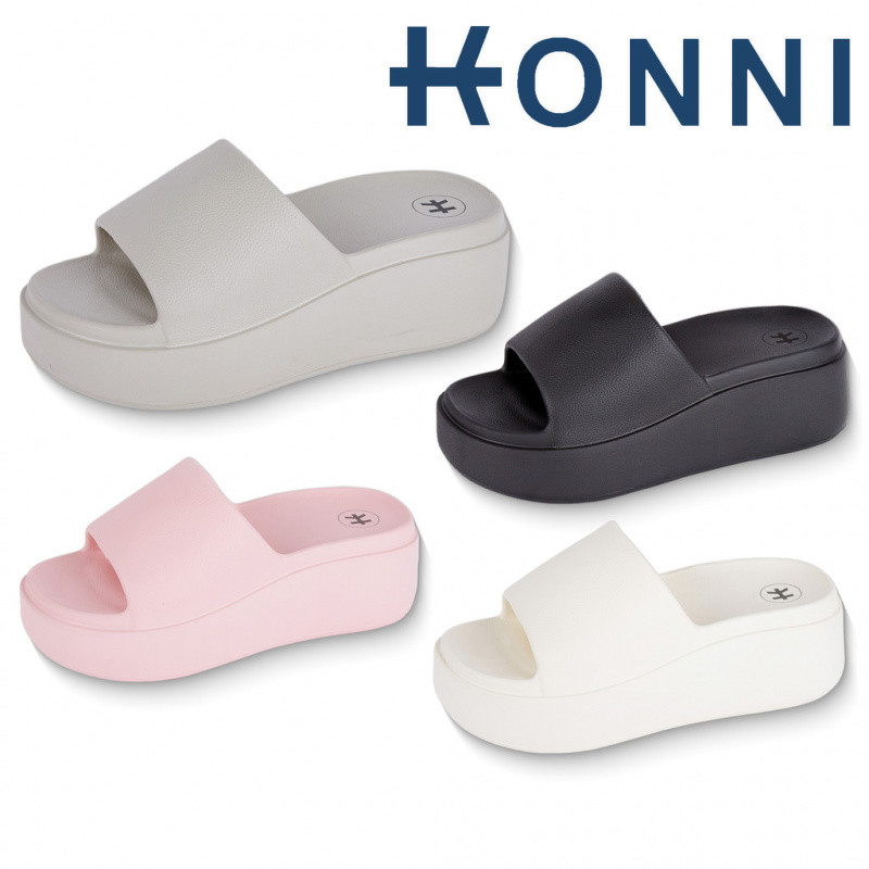 KONNI สำหรับฤดูร้อน  นุ่มสบาย สไตล์แฟชั่น ผู้หญิงพื้นหนาแบบใหม่รองเท้าแตะ แบบสวม  น้ำหนักเบา EVA  รองเท้าแตะพื้นหนาอีวา