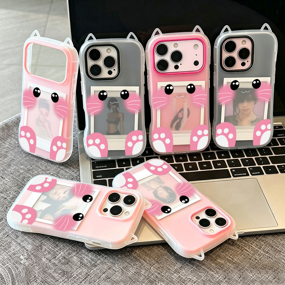 🔥🔥เคสเจลลี่ 2-in-1 เคสไอโฟน iPhone 11 13 15 14 12 16 17 Pro Max เคสไอโฟน17 ดีไซน์แมว 3 มิติ กันกระแท