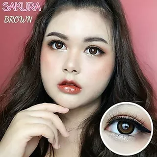 💟 Sakura ( Edge NaKed ) brown gray -00 ถึง -1000 Pitchylens Sweety plus Prettydoll สายตา Contactlens คอนแทคเลนส์.