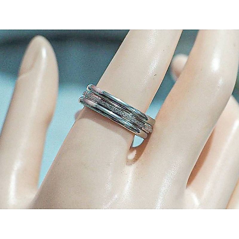 b.b(2 สี)แหวนเซตสแตนเลส3 วง(ทราย 1เรียบ 2) รูปที่ 7